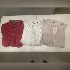 Men’s XXL Red, White, and Gray Casual Button Down Shirts